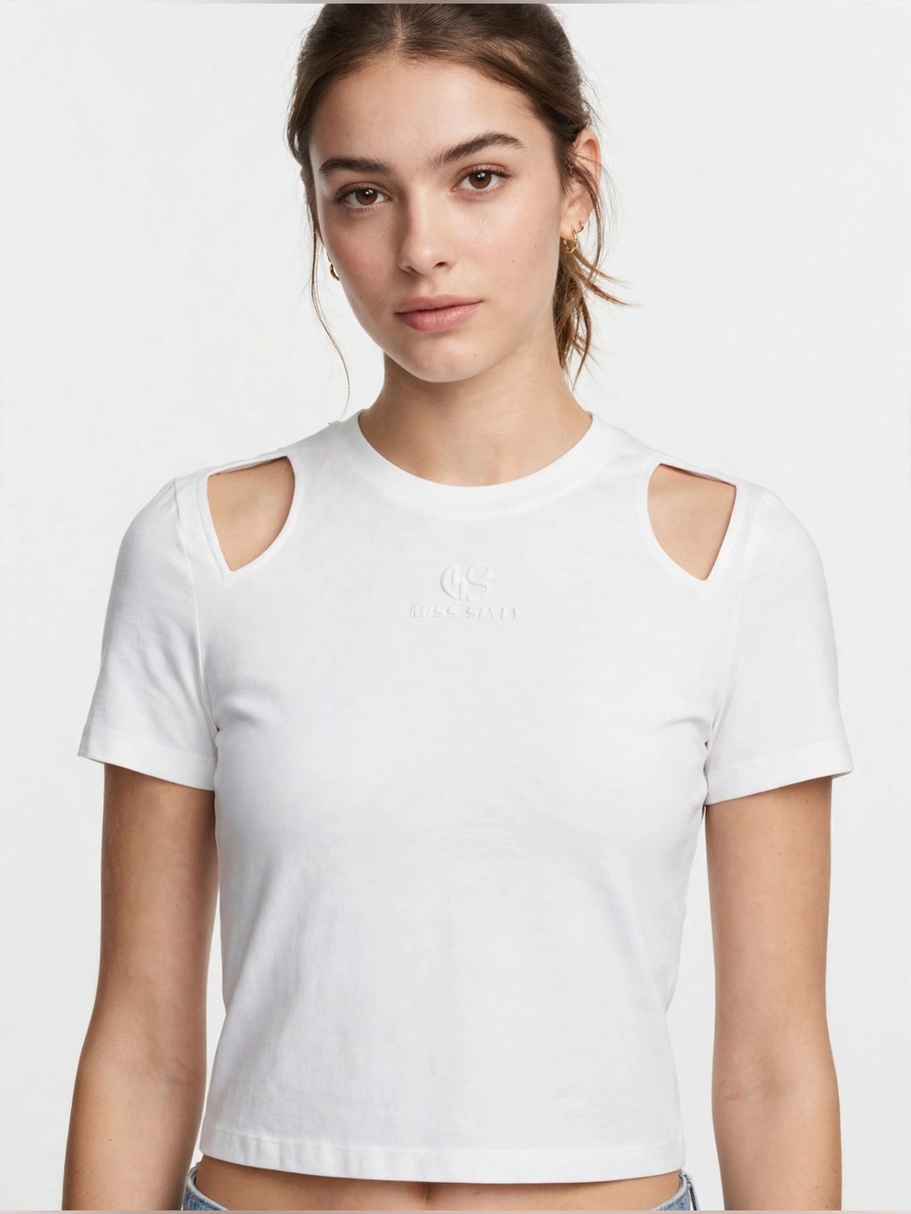 Miss sixty t shirt XXS white, short sleeve crop top perfect condition